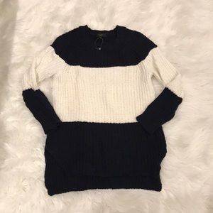 Never Worn JCrew Navy and White Sweater